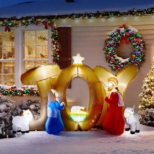 7.5FT LED Inflatable nativity scene with JOY