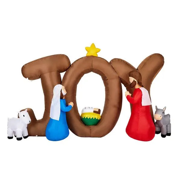 7.5FT LED Inflatable nativity scene with JOY