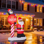 8.2FT LED Black Santa Inflatable Decoration