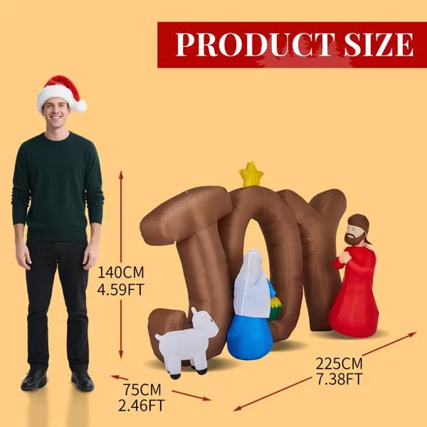 7.5FT LED Inflatable nativity scene with JOY