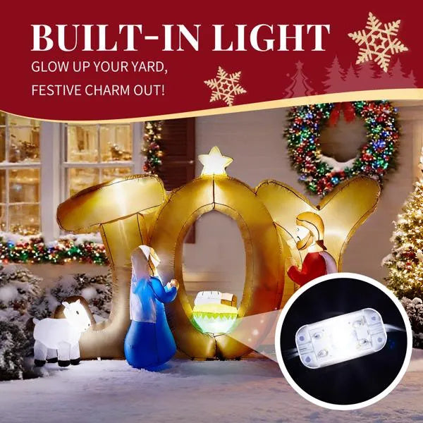 7.5FT LED Inflatable nativity scene with JOY