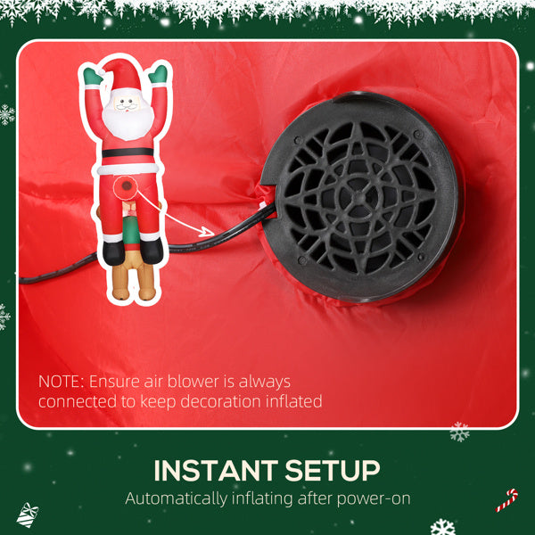 8ft Funny Dog Biting Santa Yard Inflatable