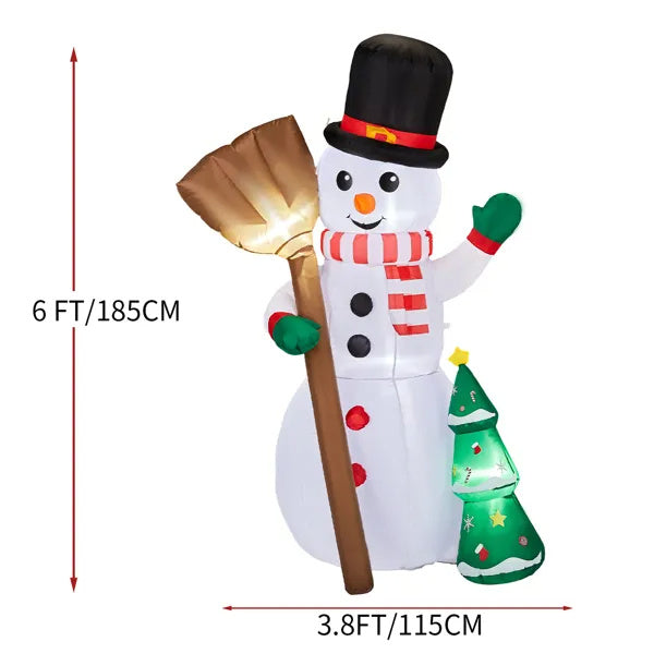 6.2FT LED Snowman w/Christmas Tree