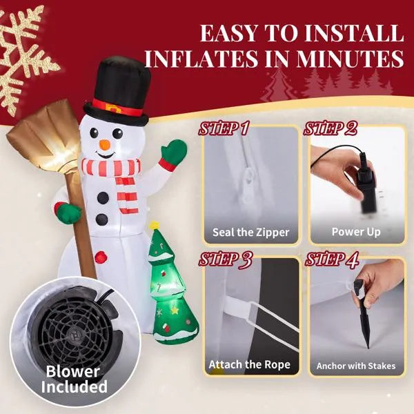 6.2FT LED Snowman w/Christmas Tree