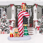 8.2FT Inflatable Giant Candy Cane with Gingerbread Men
