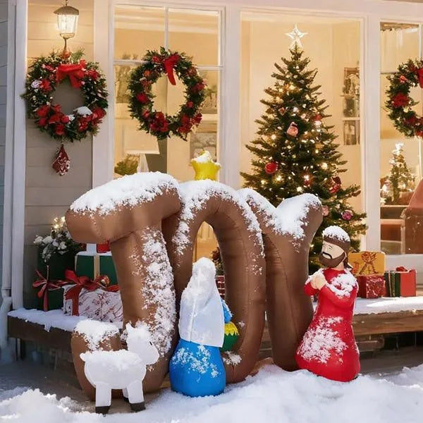7.5FT LED Inflatable nativity scene with JOY