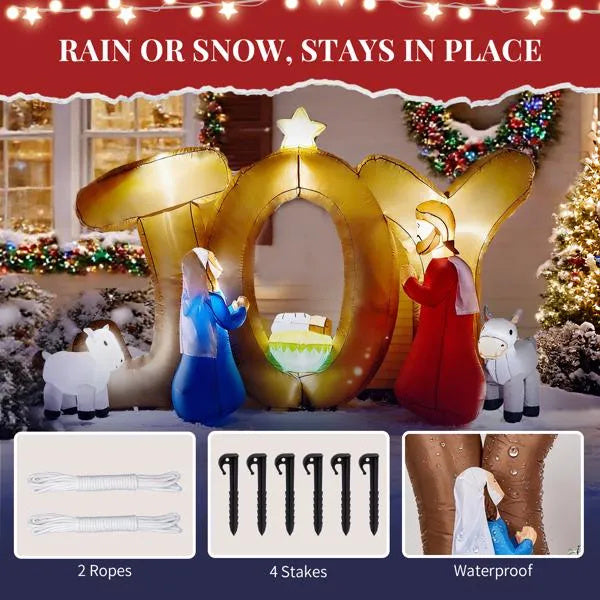 7.5FT LED Inflatable nativity scene with JOY