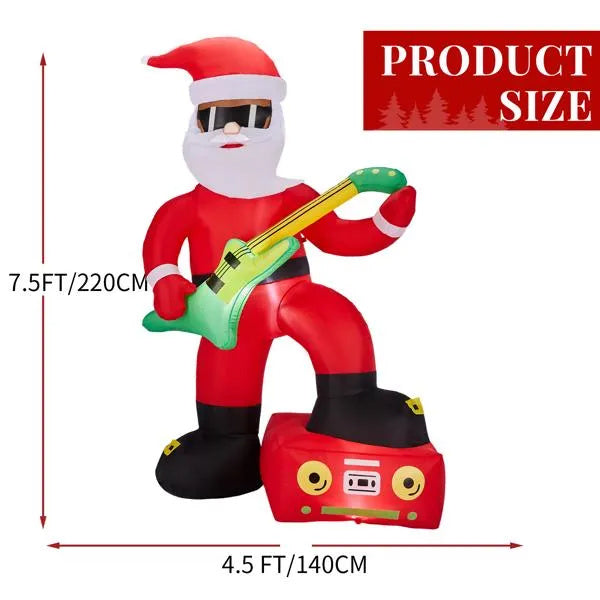 7.5FT Inflatable Santa Playing Guitar