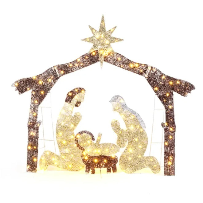 6ft 190LED Lights Nativity Scene Garden Jesus Decoration