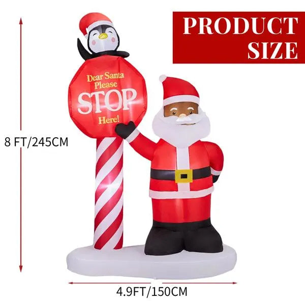 8.2FT LED Black Santa Inflatable Decoration