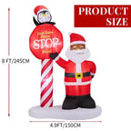 8.2FT LED Black Santa Inflatable Decoration