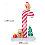 8.2FT Inflatable Giant Candy Cane with Gingerbread Men
