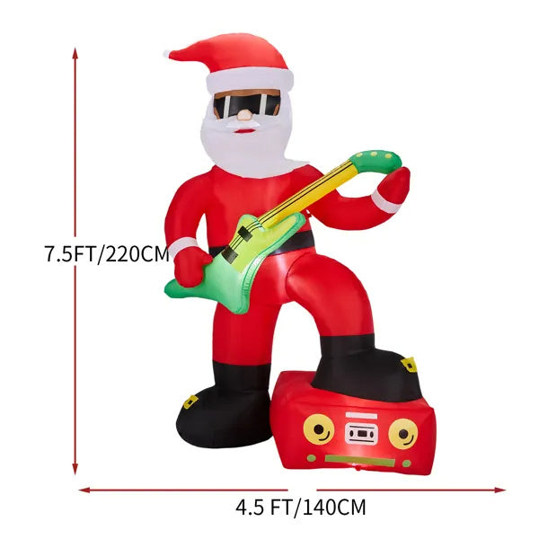 7.5FT Inflatable Santa Playing Guitar