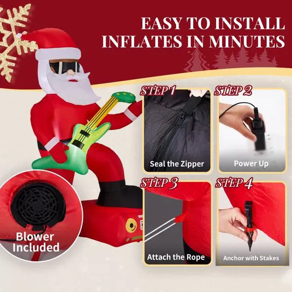 7.5FT Inflatable Santa Playing Guitar