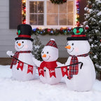 6.2FT LED Inflatable Snowman Family with Bunting