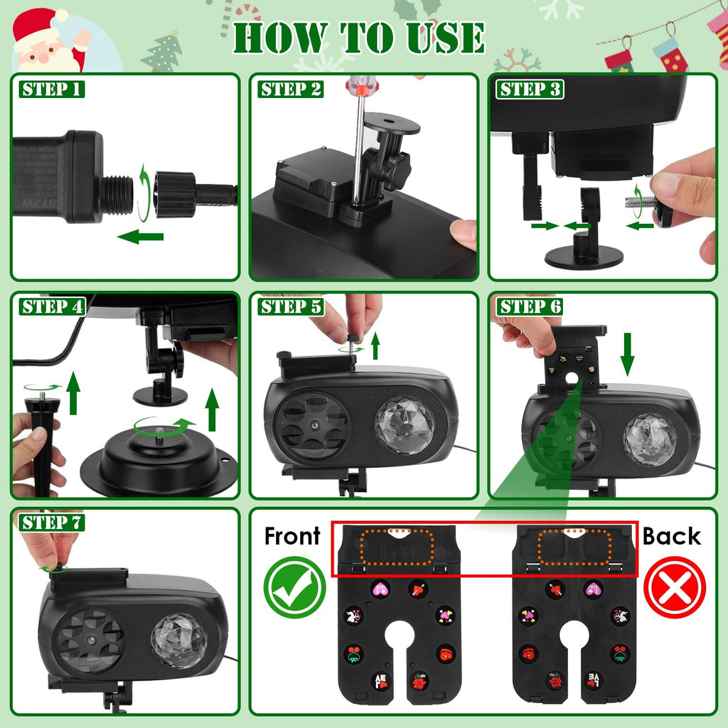 2 In 1 Holiday Projector with remote control