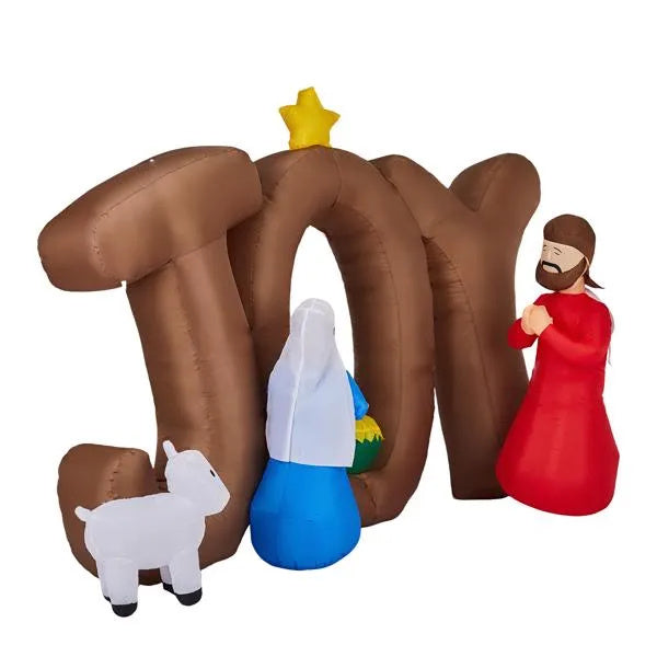 7.5FT LED Inflatable nativity scene with JOY