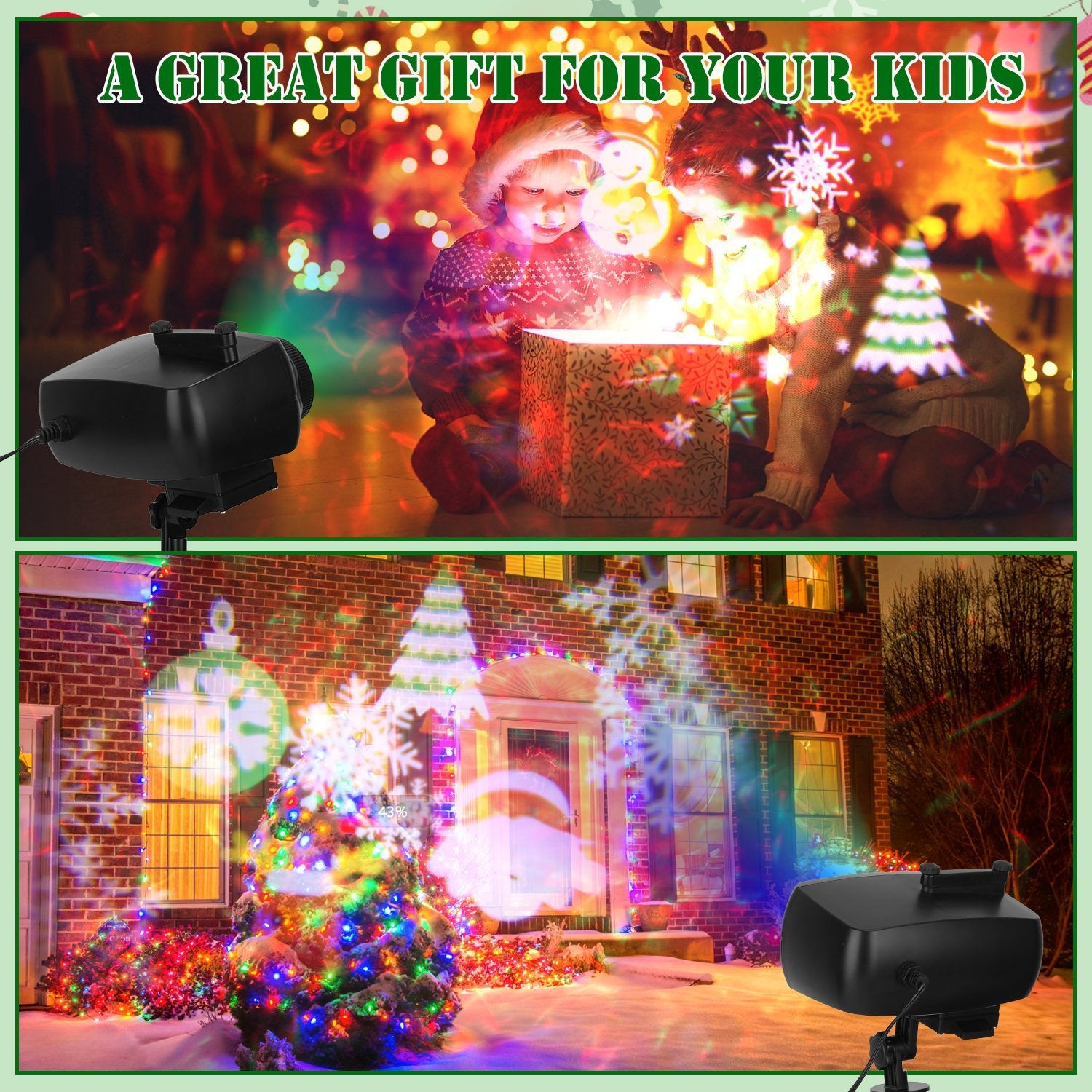 2 In 1 Holiday Projector with remote control