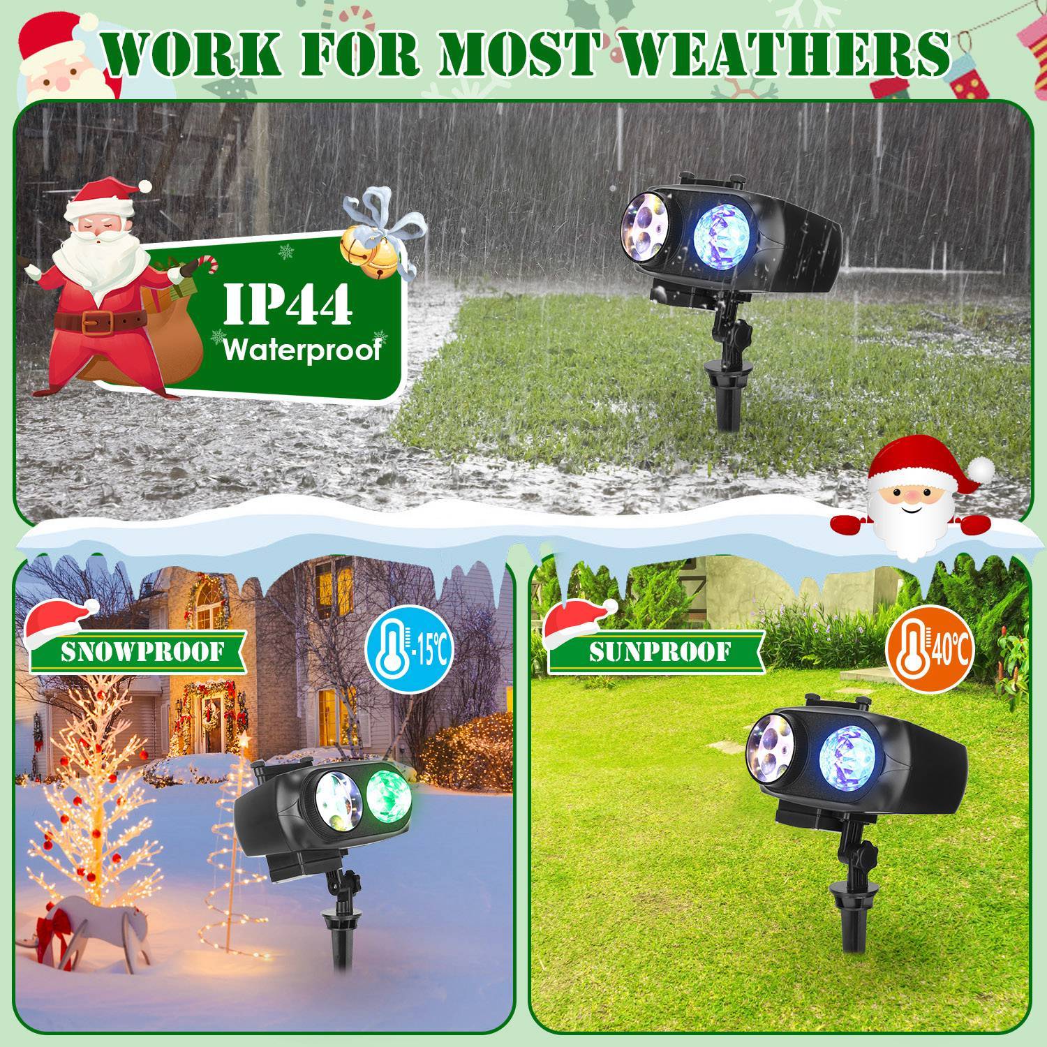 2 In 1 Holiday Projector with remote control